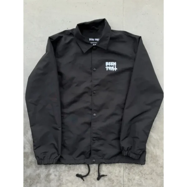 Black Been Trill Nylon Coach Jacket