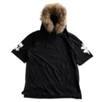 Black Been Trill Short Sleeve Fur Hoodie