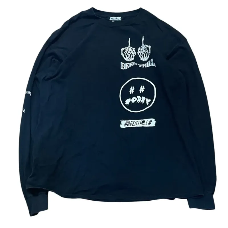 Black Been Trill x Mall Ratz Sorry Middle Finger L/S T-shirt - Been Trill Black Been Trill x Mall Ratz Sorry Middle Finger L/S T-shirt