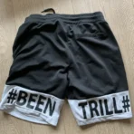 Black/White Been Trill Mash Shorts Back