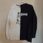 Black/White Been Trill Skeleton Cut Sew Long Sleeve Tee