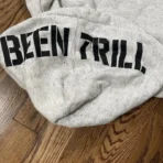 Grey Been Trill Oversized Hoodie Hooded View