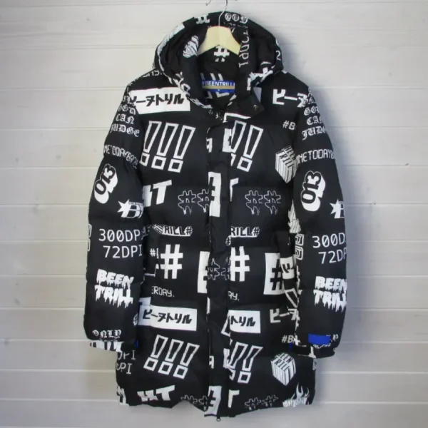 Men's Black Been Trill Generations Hashtag Down Puffer Jacket