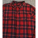 Red Been Trill Long Logo OG Flannel Shirt Close View