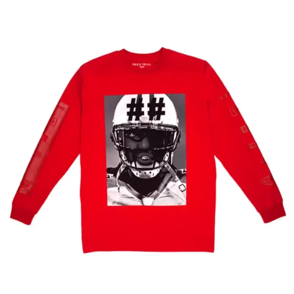 Red Hood By Air x Been Trill Long Sleeve Football Shirt