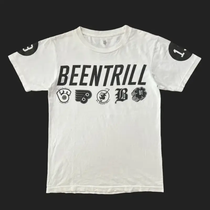 White Been Trill Logos Short Sleeve T-Shirt - Been Trill White Been Trill Logos Short Sleeve T-Shirt